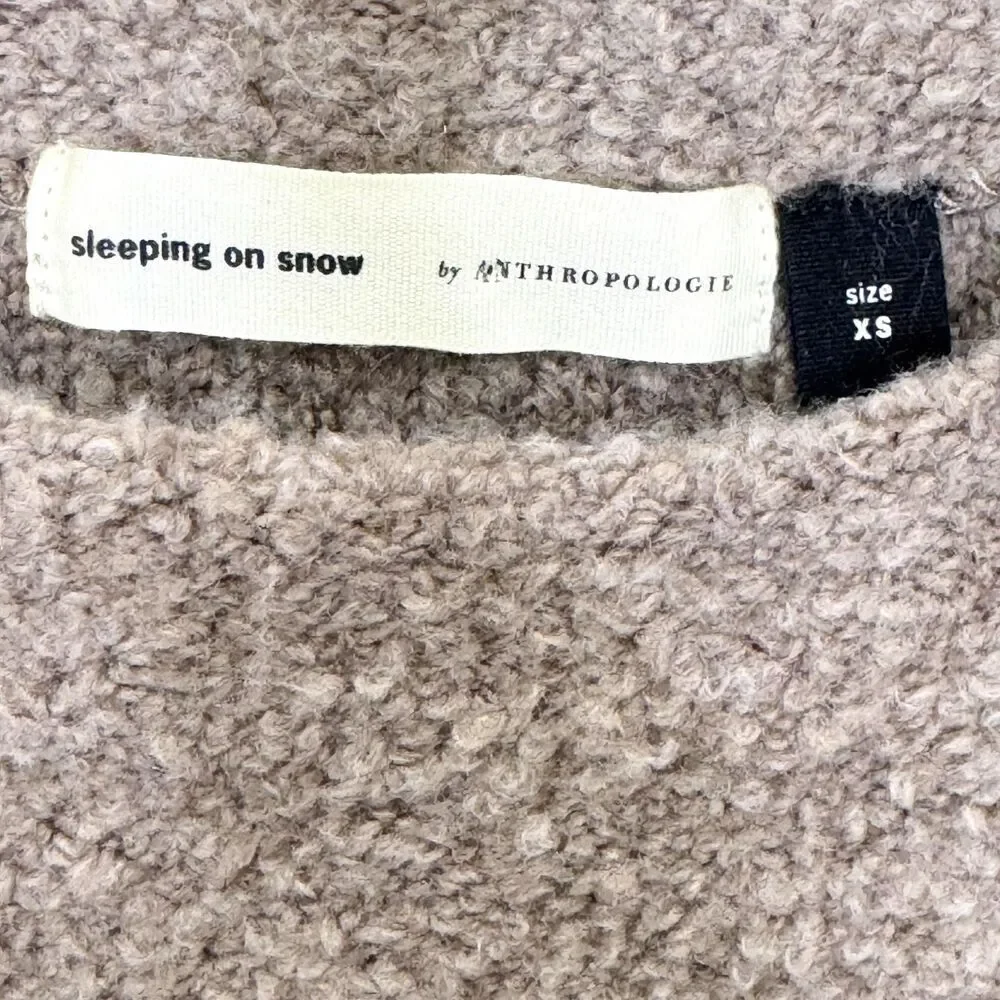 Sleeping on Snow Anthropologie Sweater Womens XS Boucle Merino Alpaca Pullover